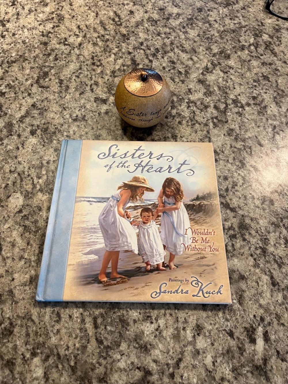 Sisters of the Heart Hardcover Book - Round Candle with Sister wording.